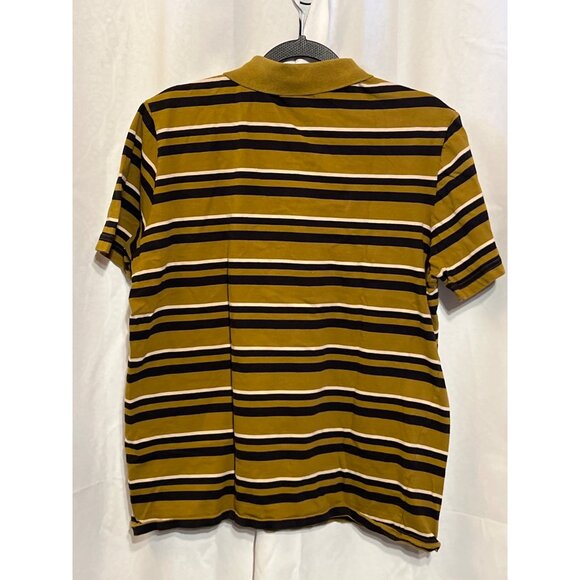 Puma Mens Olive & Navy Striped Polo Shirt Size M - Picture 2 of 8